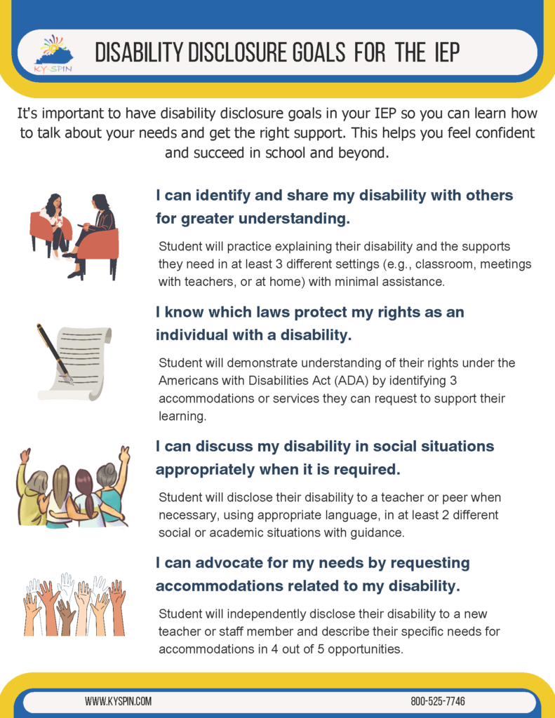 Disability Disclosure Goals for IEP 