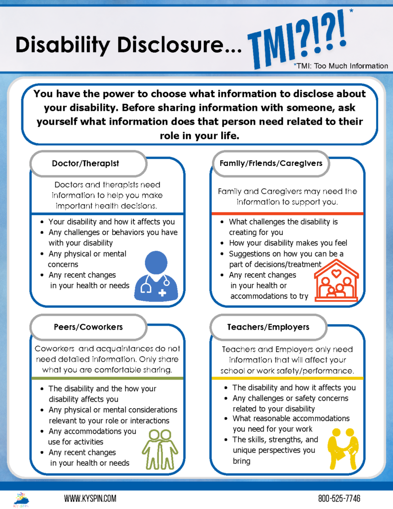 Disability disclosure, TMI
