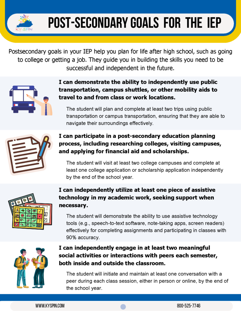 Post secondary goals for IEP 