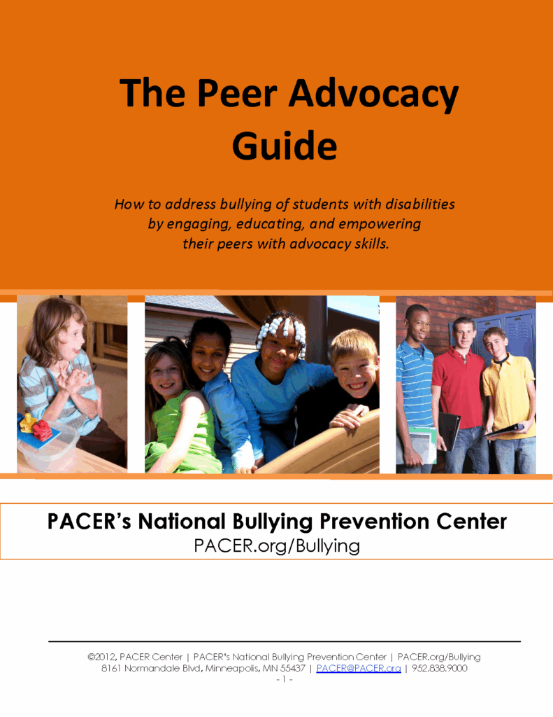 PACER's Peer Advocacy Guide page 1
